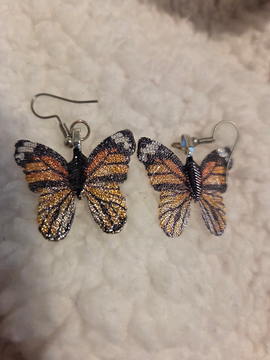 Brown Butterfly Earrings
