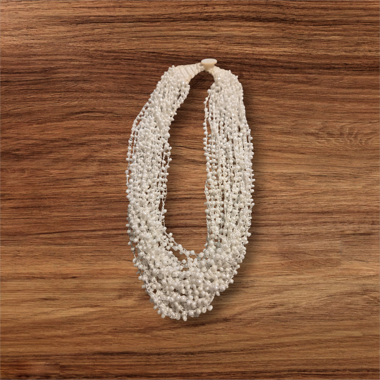 Elegant White Beaded Necklace