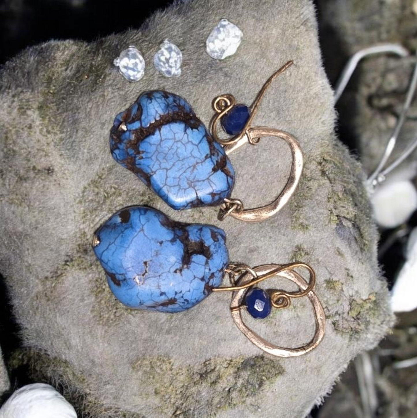 Blue Turquoise Drop Earrings