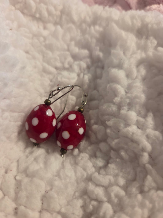 Red Polka Dot Earrings