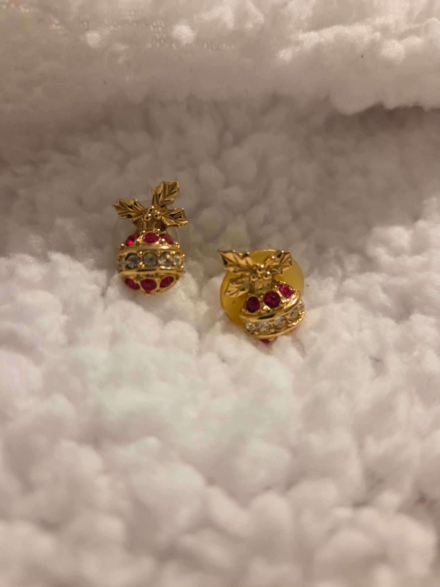 Gold and red festival earrings