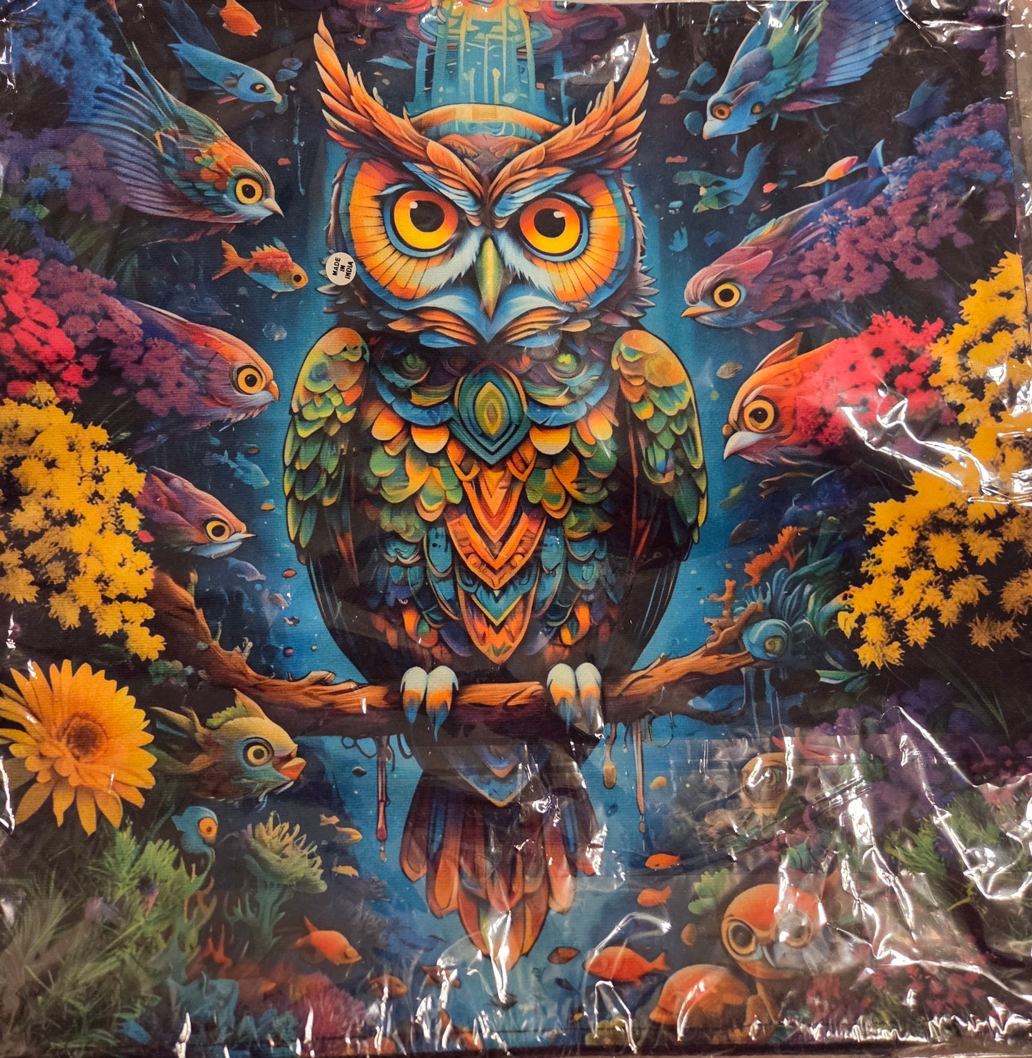 The Owl Velvet Suede Cushion Cover