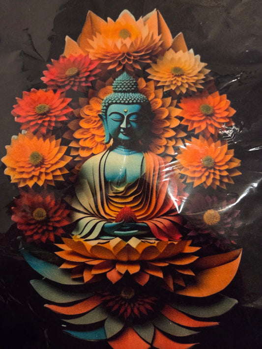 Floral Spirtual Buddha Velvet Suede Cushion