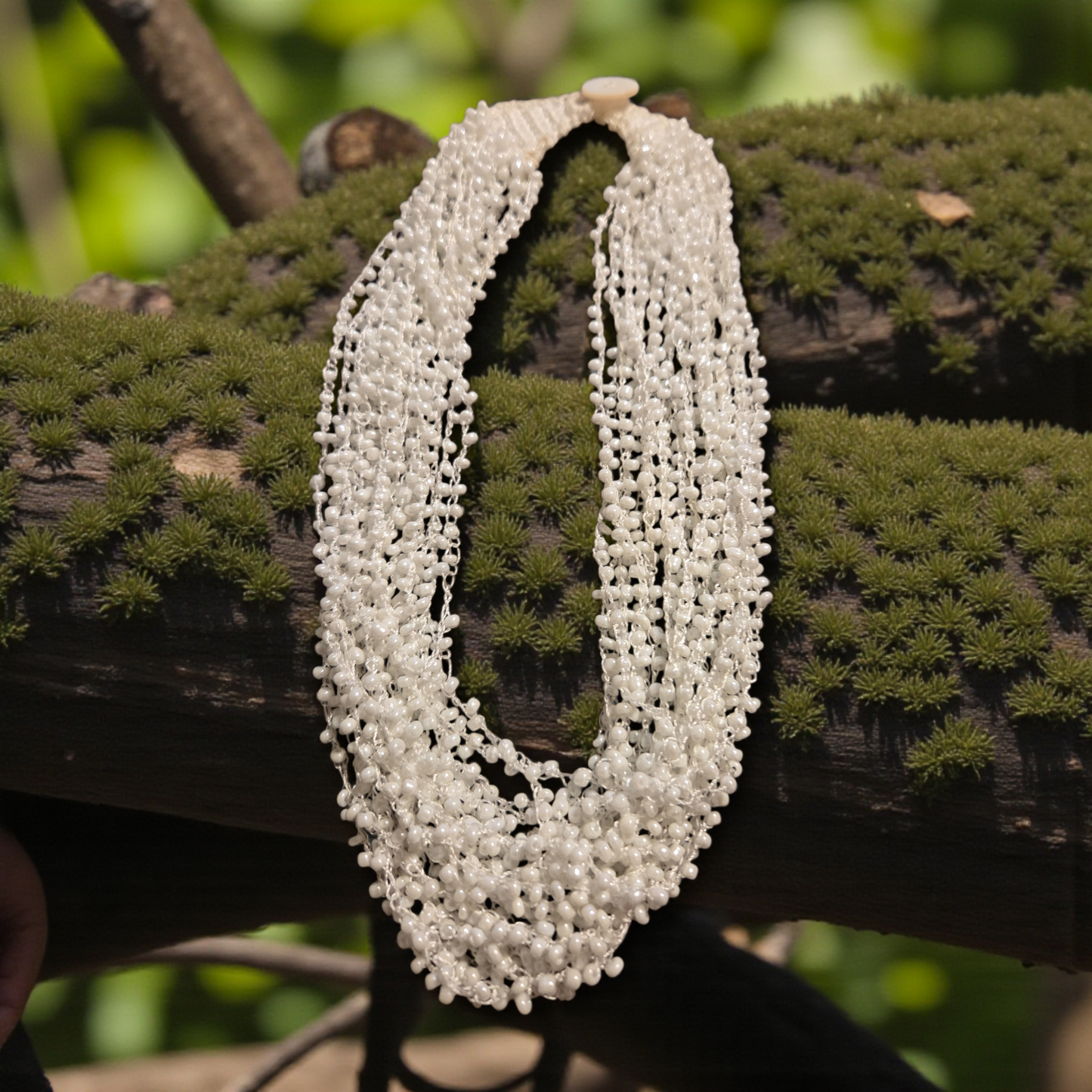 Elegant White Beaded Necklace