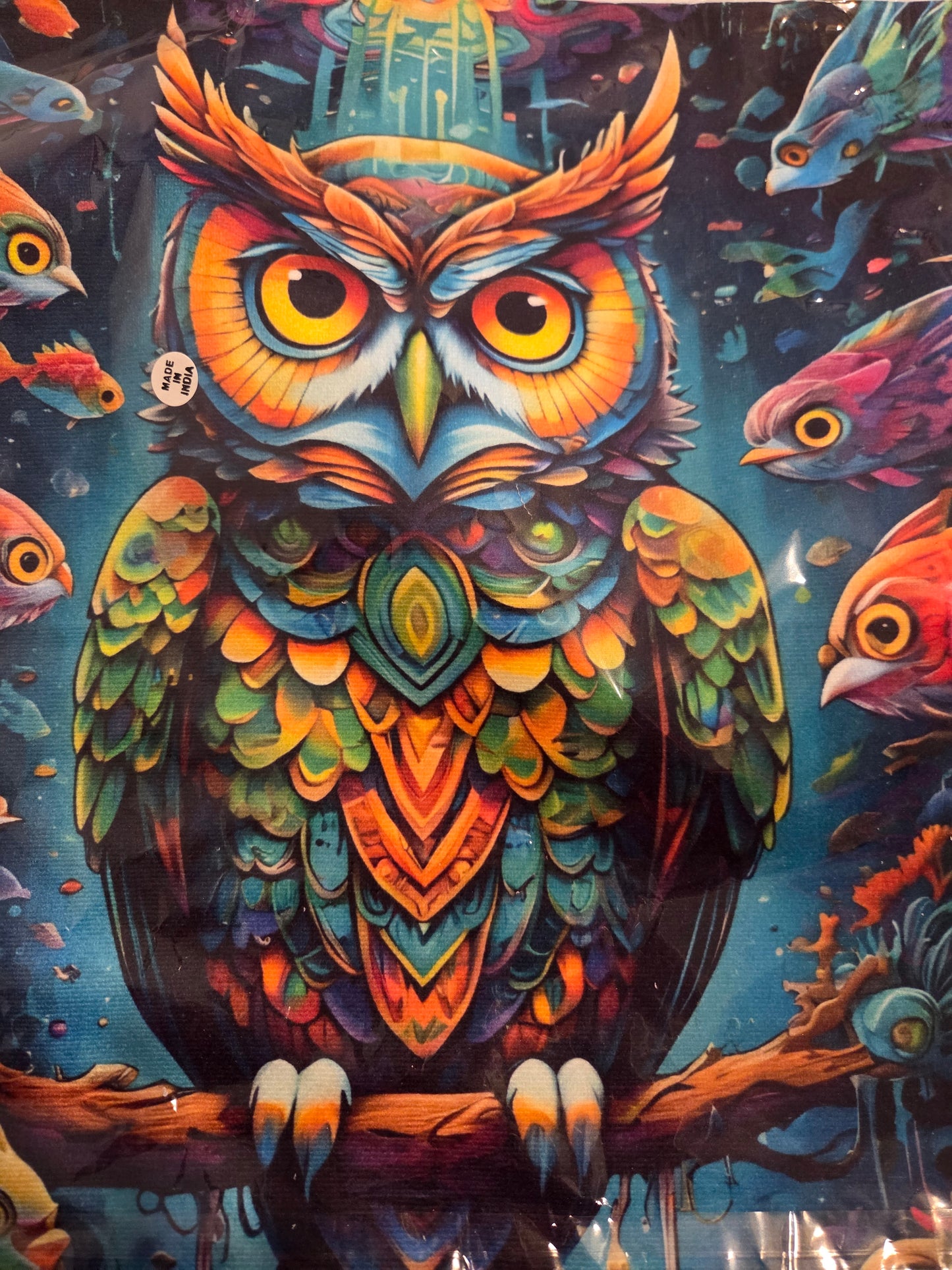 The Owl Velvet Suede Cushion Cover