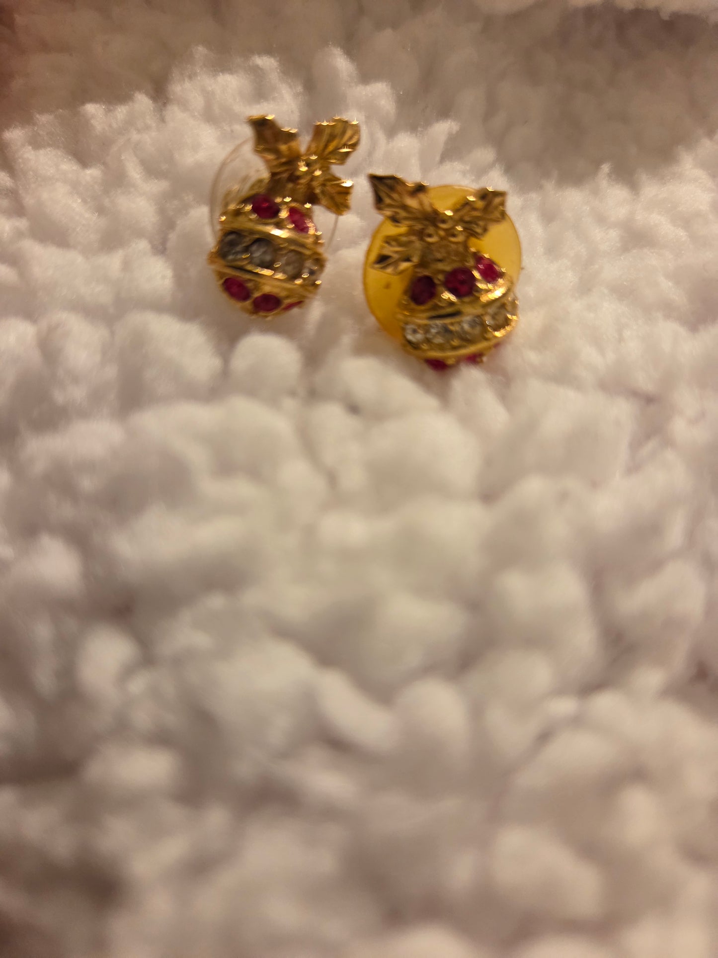Gold and red festival earrings