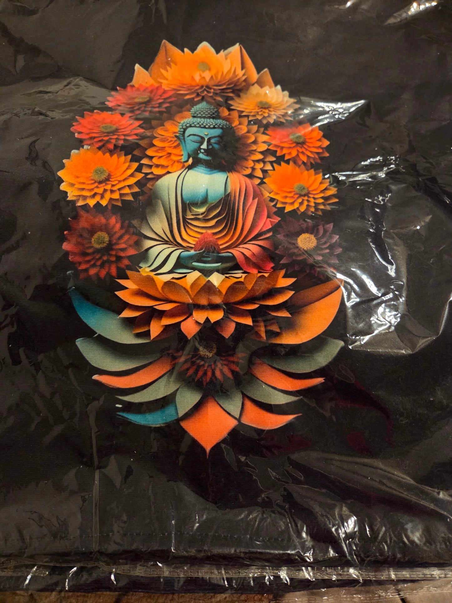 Floral Spirtual Buddha Velvet Suede Cushion