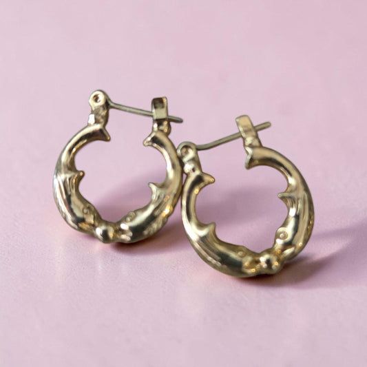 Golden Texture Hoop Earrings